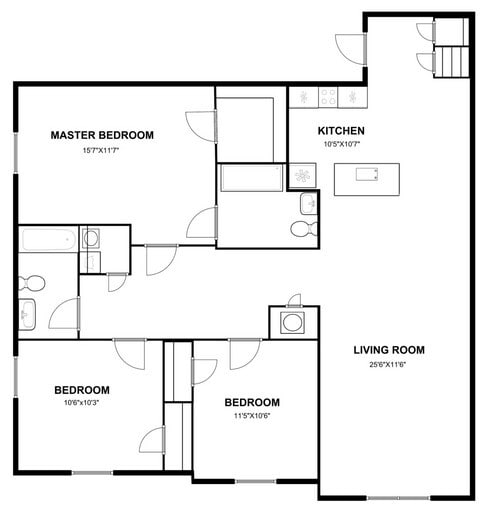 3BR, 2BA - Magnolia - The Magnolia