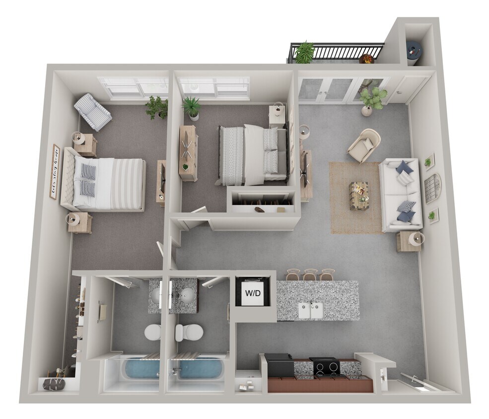 Floor Plan - Maple: INCOME-RESTRICTED (AMI)