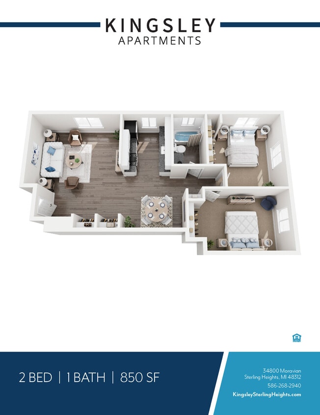 Floor Plan - 2 Bedroom 1 Bathroom