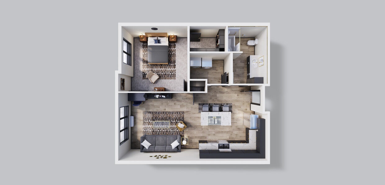 Floor Plan - 1 Bedroom 1 Bath