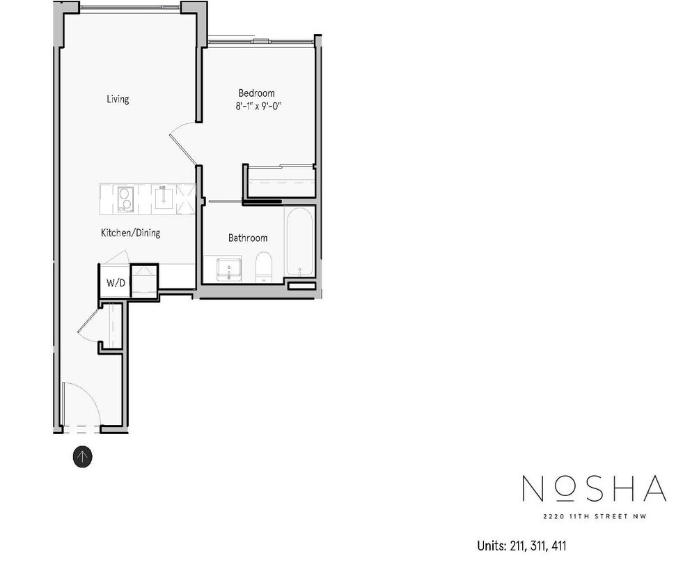 Floor Plan - 1 Bed- 1Bath  A
