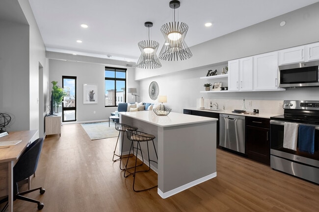 Furnished Kitchen in a One Bedroom Unit - North Side Yard