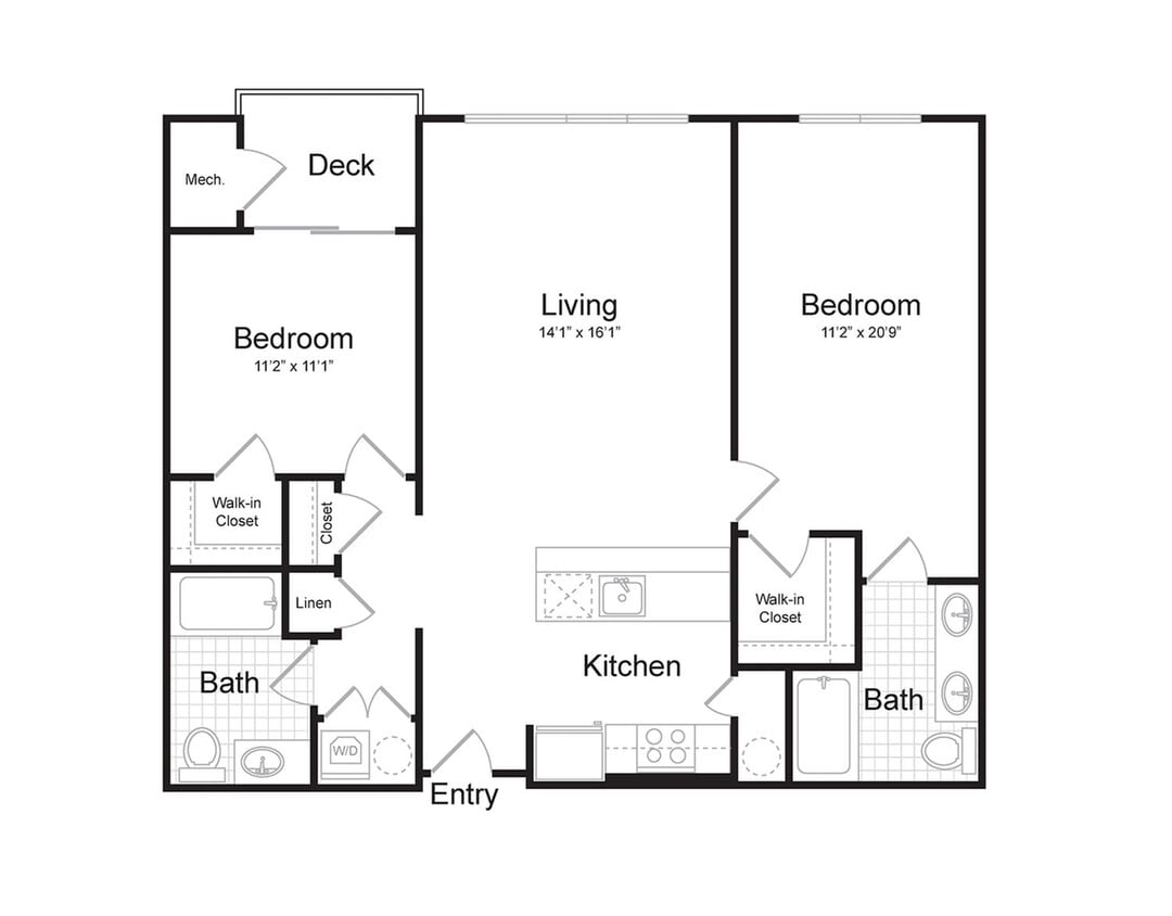 2-Bedroom 2-Bathroom | 1,140 sqft - 2-Bedroom 2-Bathroom | 1,140 sqft