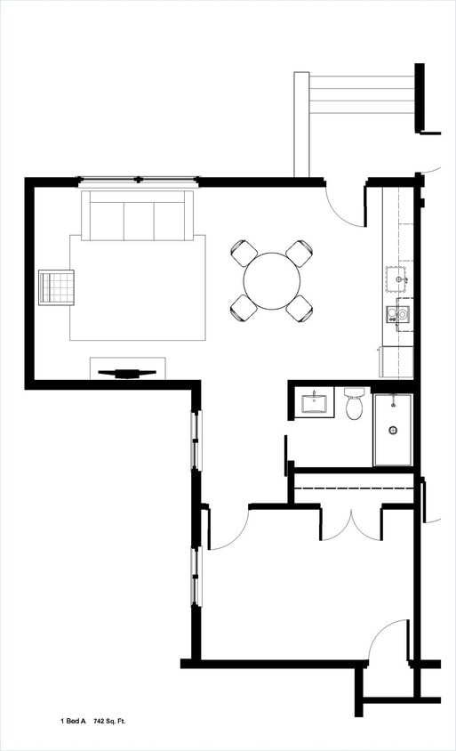 Floor Plan - 1-Bed A