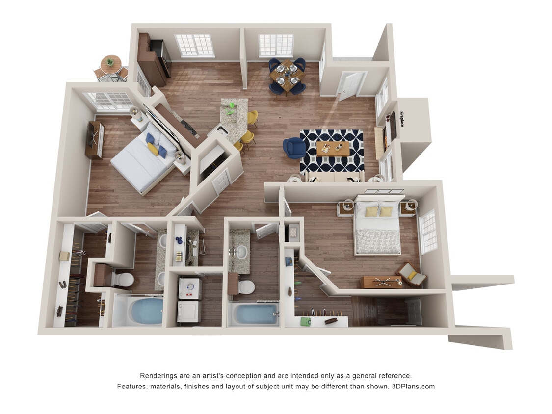 Floor Plan - 2 Bedroom, 2 Bath C