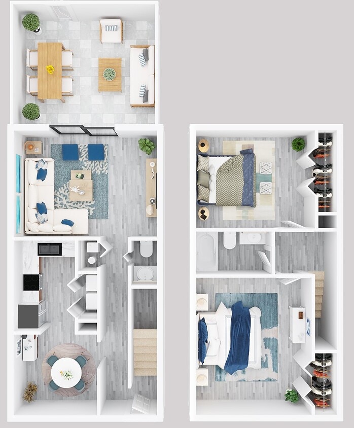 Floor Plan - Two Bedroom 1.5 Bath TH