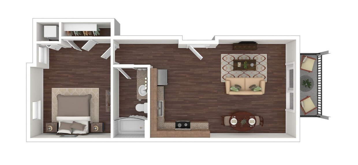Floor Plan - 1 Bed / 1 Bath