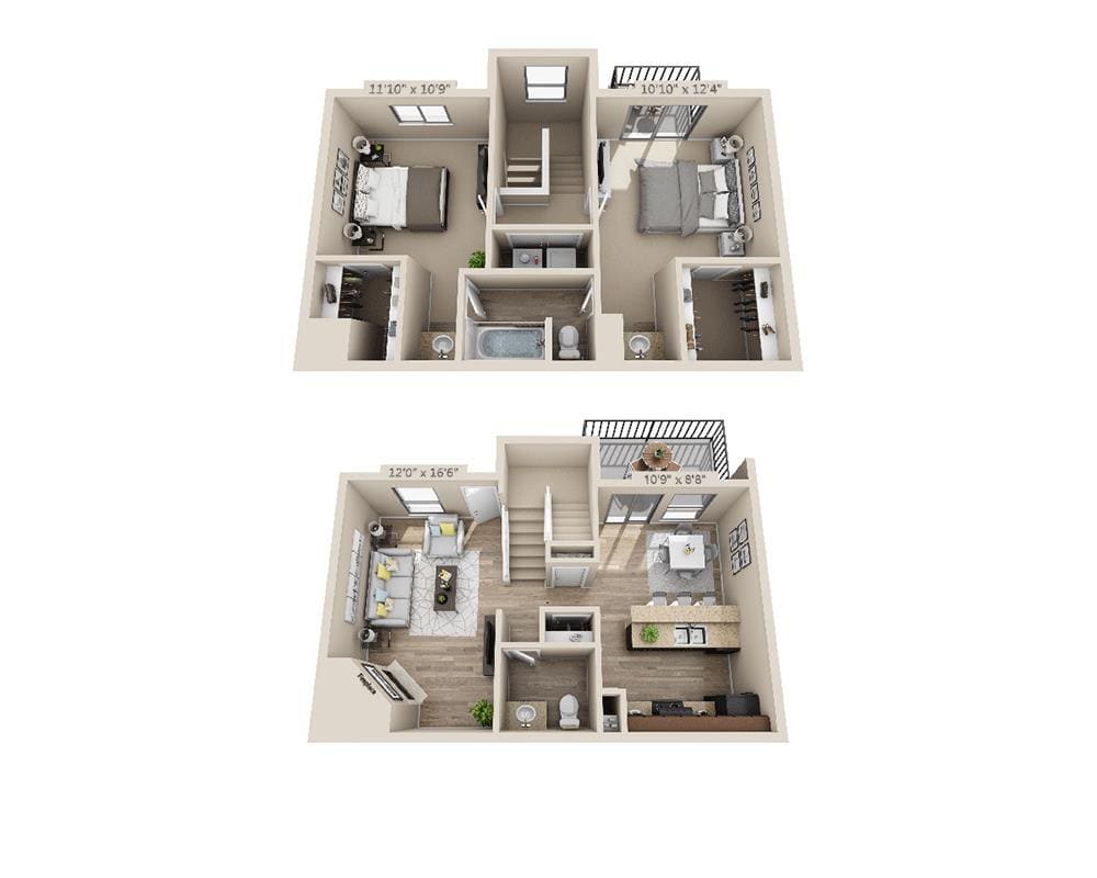 Floor Plan - Two Bedroom B2TOW