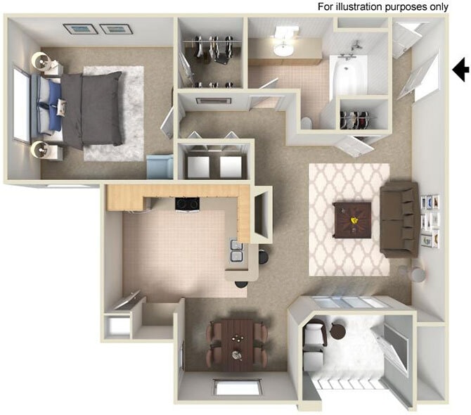Floor Plan - C Regents 801 to 821 SF RENOVATED