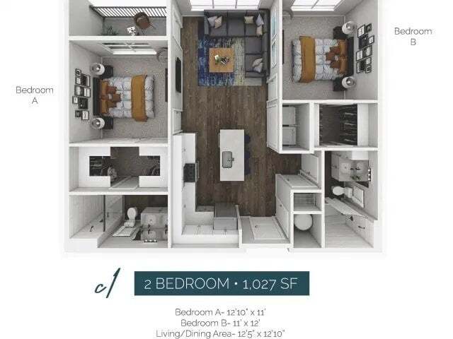 Floor Plan - Vaulted 2 Bedroom 2 Bathroom with SPECTACULAR 2...