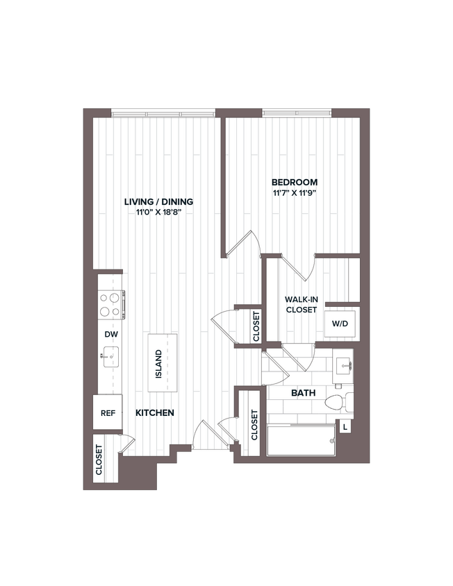 Floor Plan - 1 Bed/1 Bath - A5 Bldg C