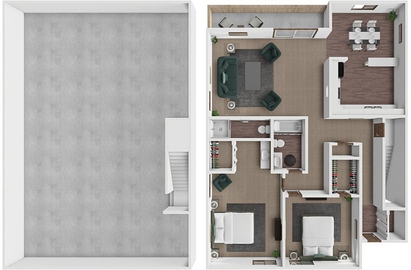 Floor Plan - Emory  2 bedroom