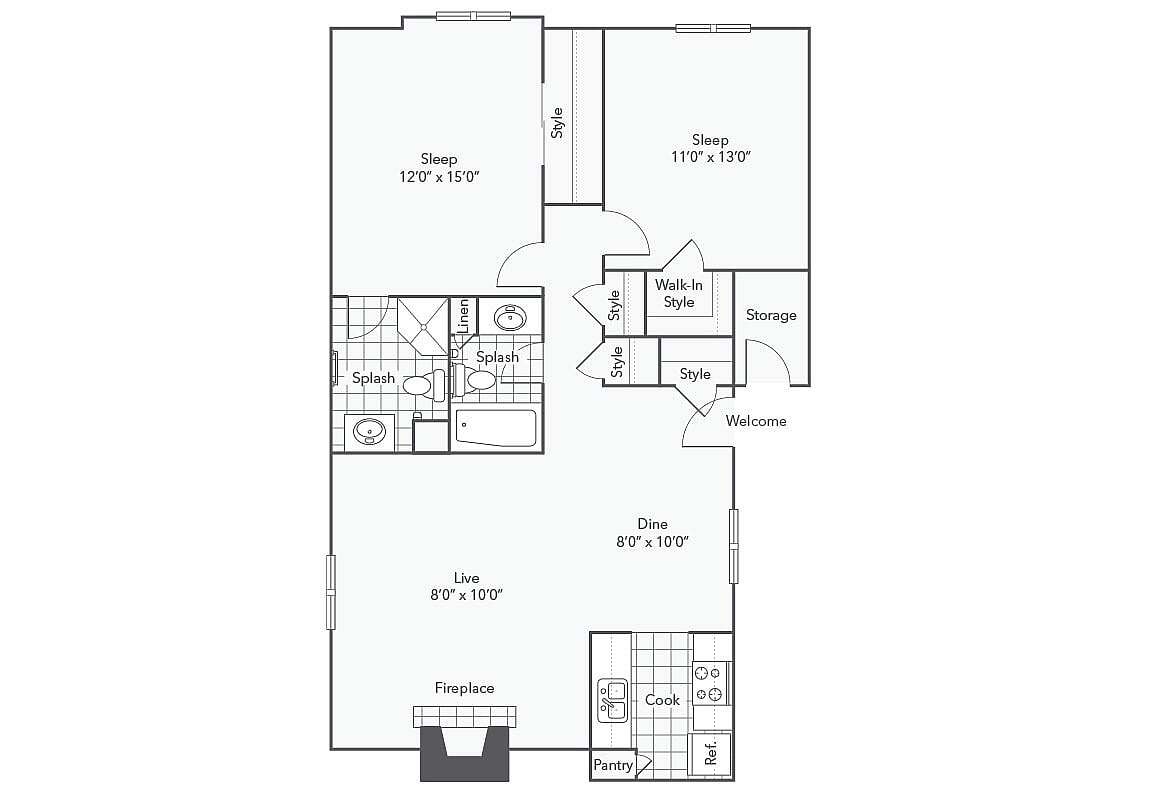 B5 | 2-Bedroom Floorplan - B5