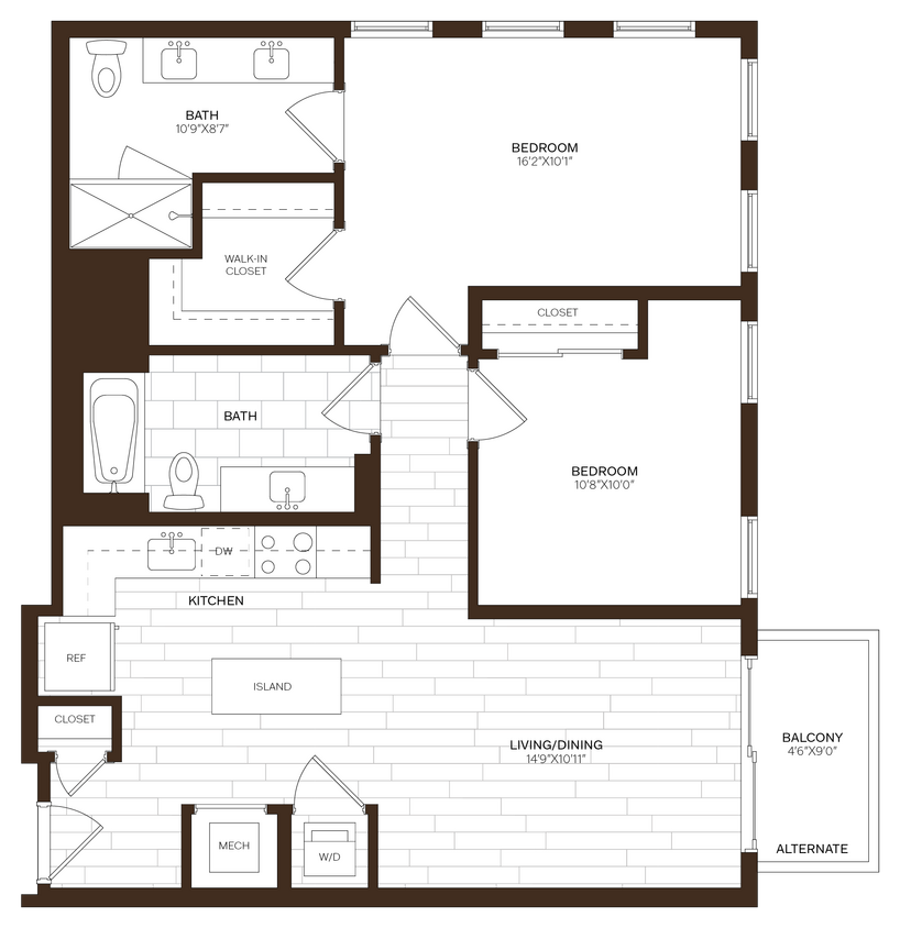 Floor Plan - 2 Bed/2 Bath-B11
