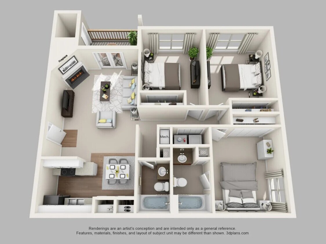 Floor Plan - 3 Bed 2 Bath - Occupied Reno Belmont