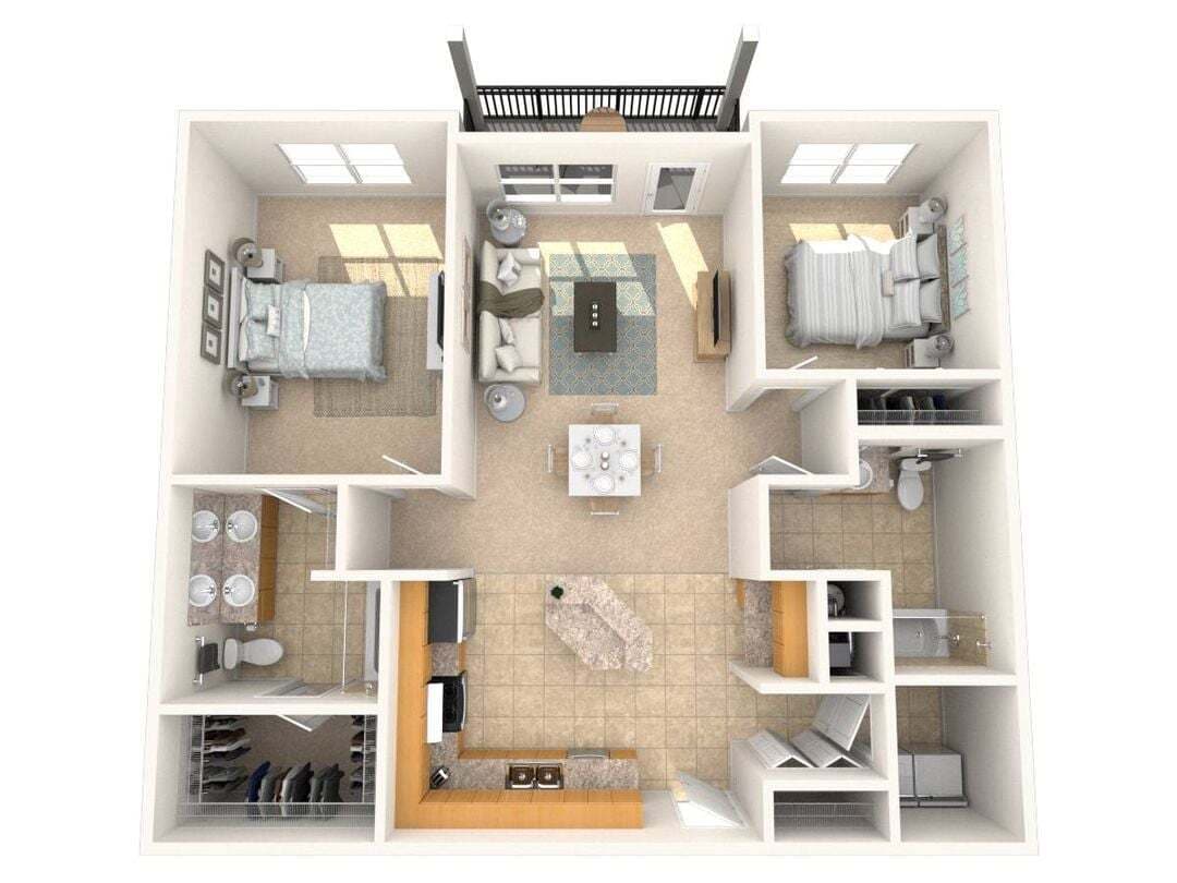 Floor Plan - Two Bedroom Two Bath