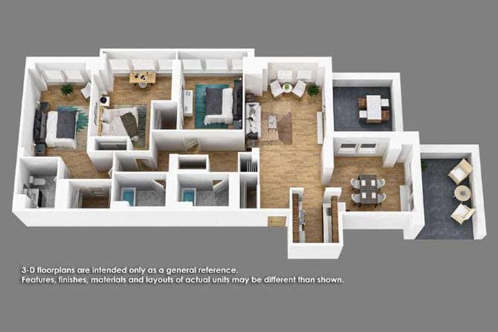 Floor Plan - 3 Bedroom 3 Bath- CE4