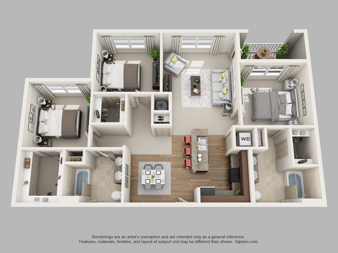 C1 3 Bedroom 3 Bath 1450 sf - 3