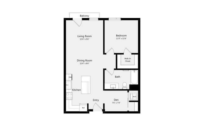 Floor Plan - 1B-A
