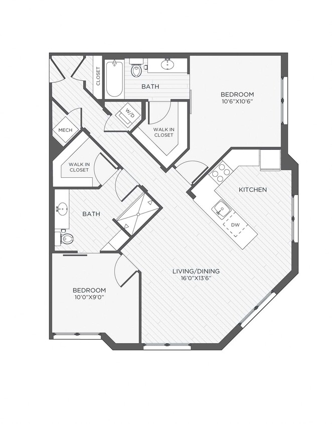 Floor Plan - 2 Bed 2 Bath-B7 - Catalina