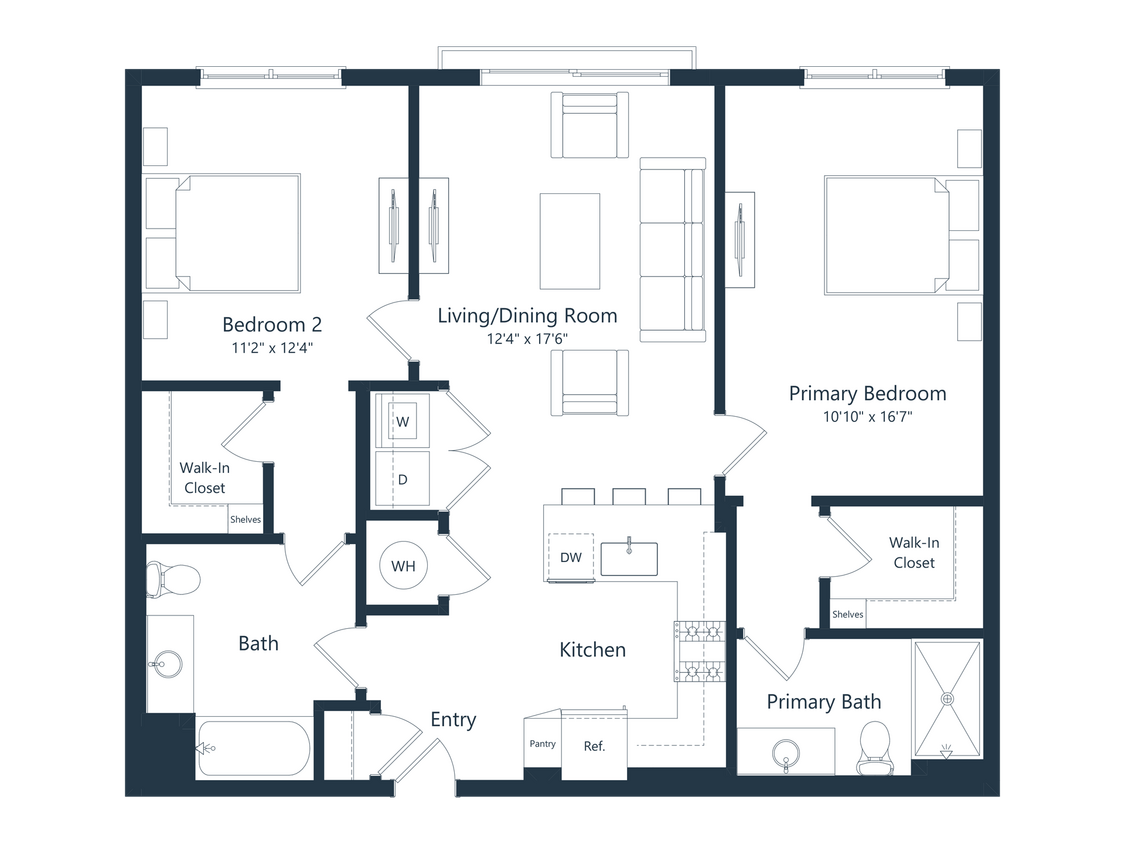 Floor Plan - C5 | 2 Bed | 2 Bath