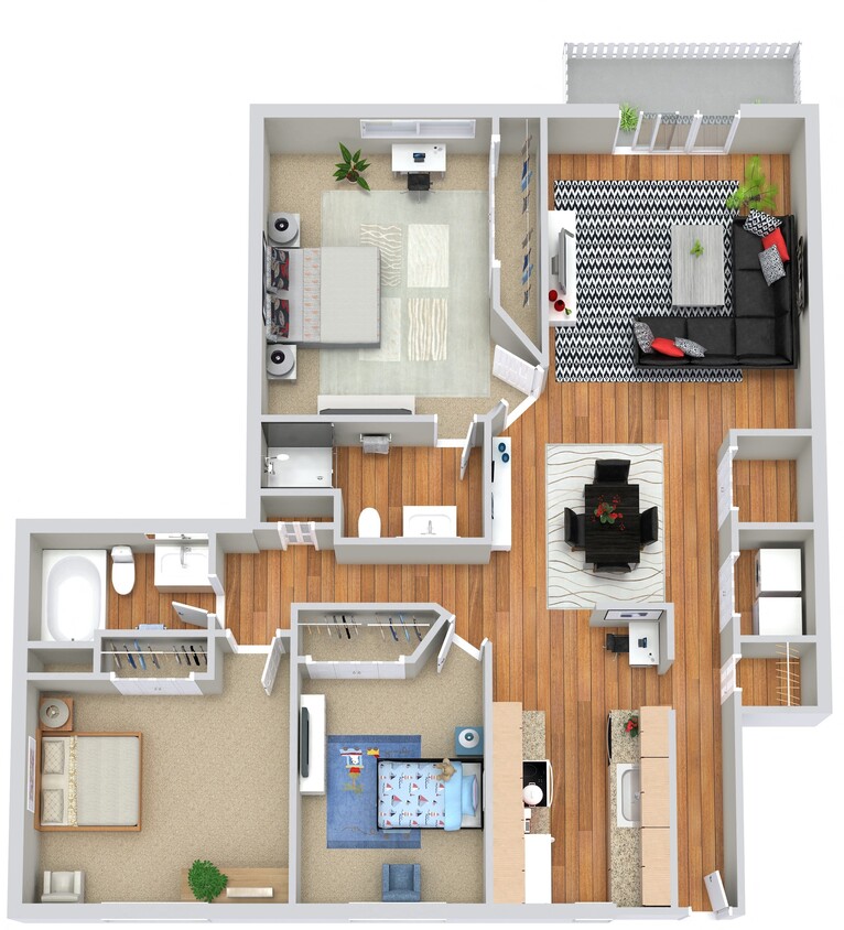 Floor Plan - 3 Beds | 2 Baths