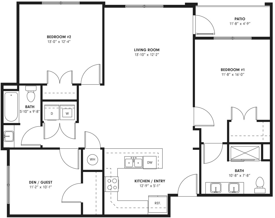 The Walnut Floor Plan | Three Bedrooms and Two Bathrooms - The Walnut