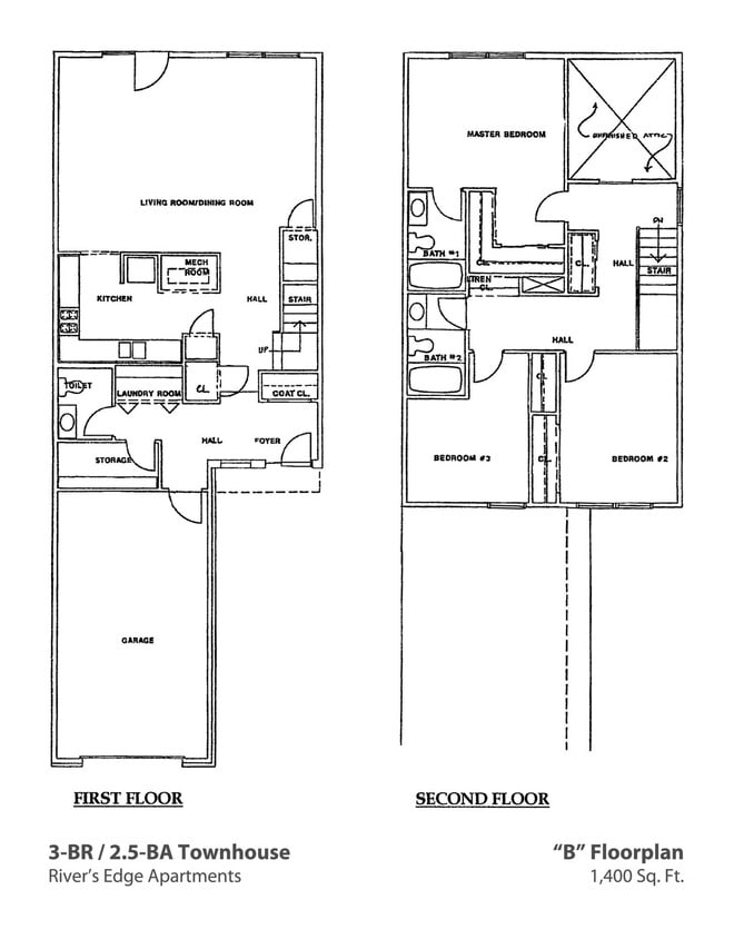 Floor Plan - 3 BR Townhouse