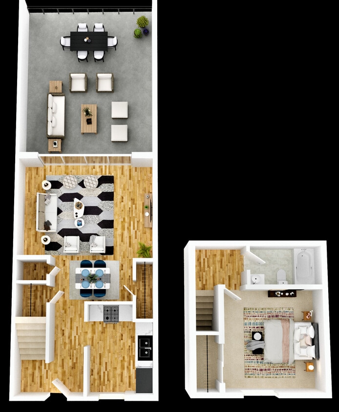 Floor Plan - One Bedroom One Bath TH