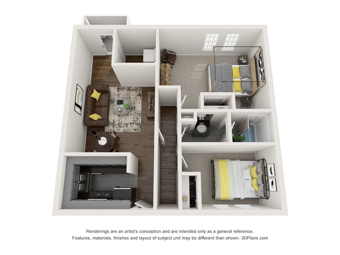 Floor Plan - 2 Bedroom 1 Bath