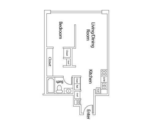 Floor Plan - 1x1 C