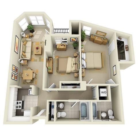 Floor Plan - Mid 2BR E