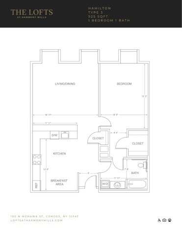 Floor Plan - Hamilton L Wall - Fallsview