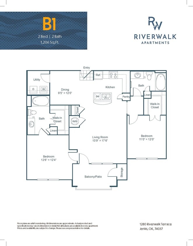 B1 Floor Plan - 2 Bedroom - B1