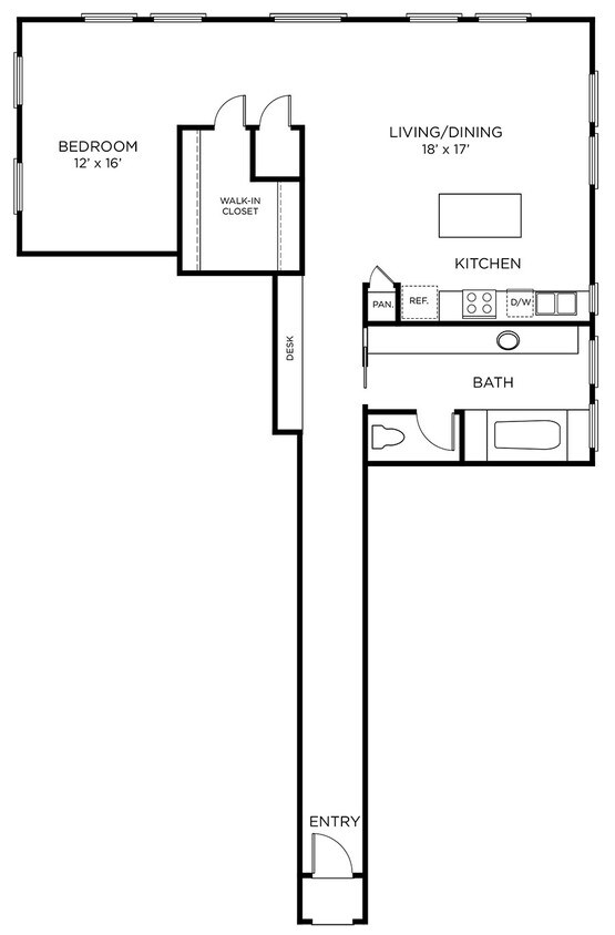 The Rice - A12 - 1x1 - 1 Beds - 1 Baths - 1228 Sq. ft. - A12 - 1x1