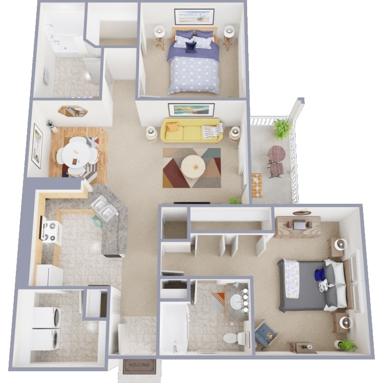 Floor Plan - 2 Bed 2 Bath