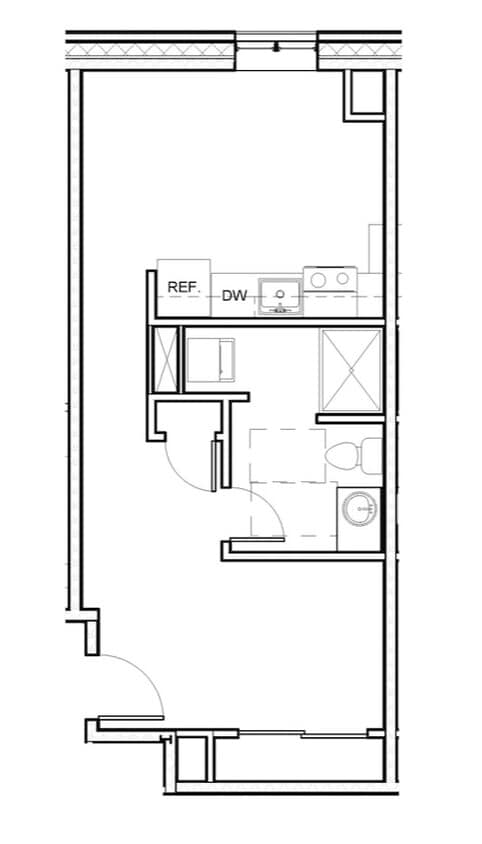 Floor Plan - Studio 205-605