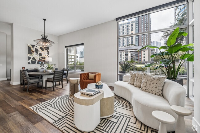 B3 2BR, 2.5BA - 1,628SF - Living Room - Crimson