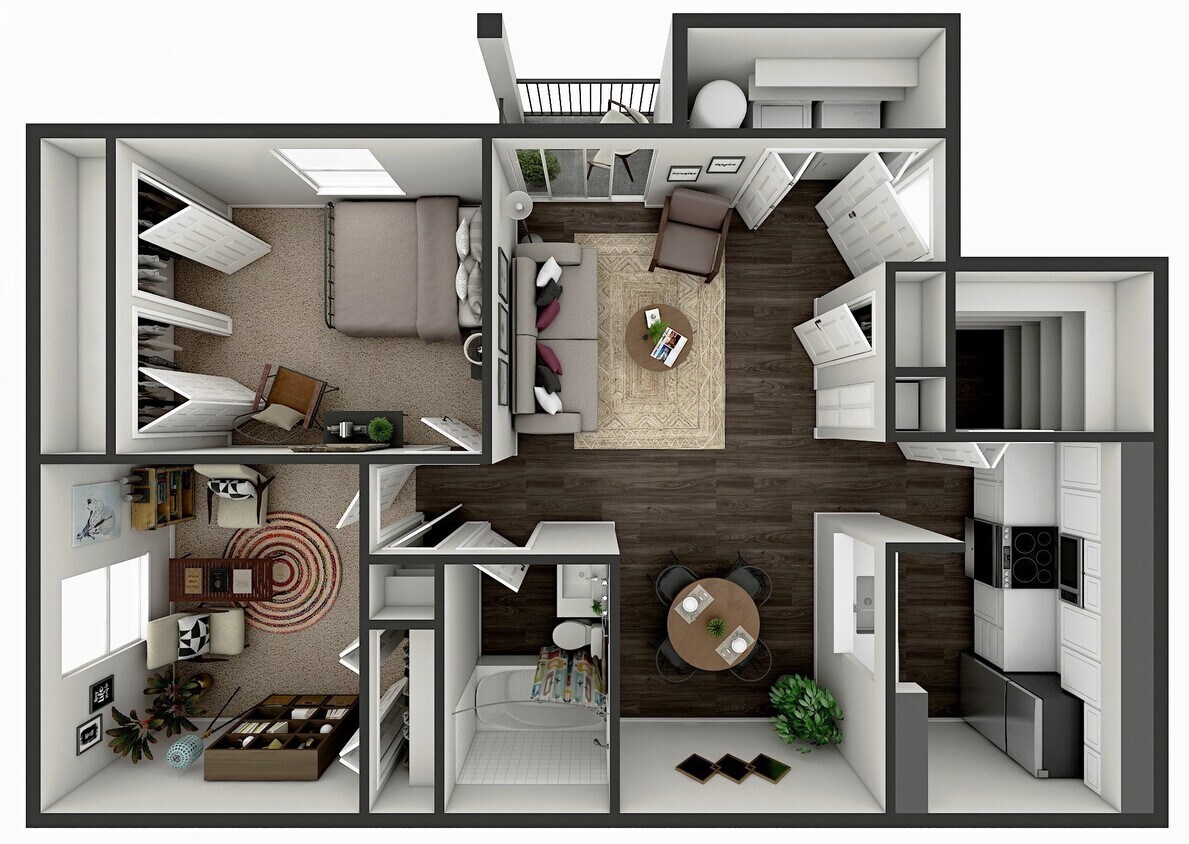 Floor Plan - 2BR1B- RenBelmont Hill Apartments