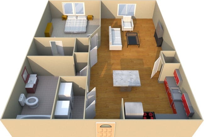 1 Bedroom Floorplan - Westview Lofts