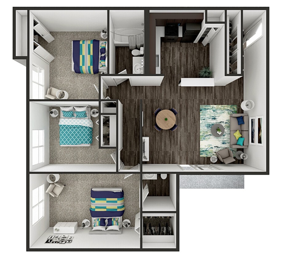Floor Plan - 3 Bed 2 Bath