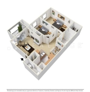 Two Bedroom 760 SqFt - Two Bedroom