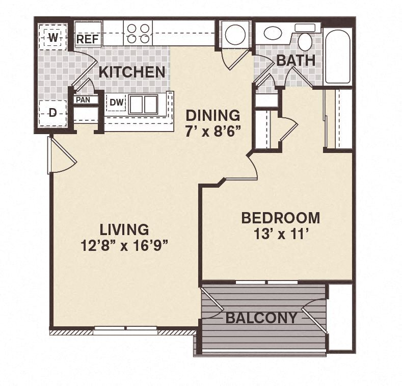 Floor Plan - 1B1B Beacon Hill