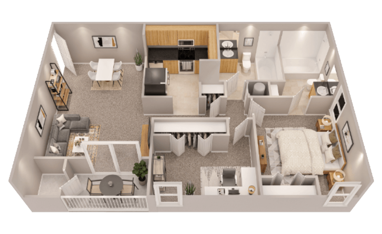 Floor Plan - 2 Bedroom 2 Bath