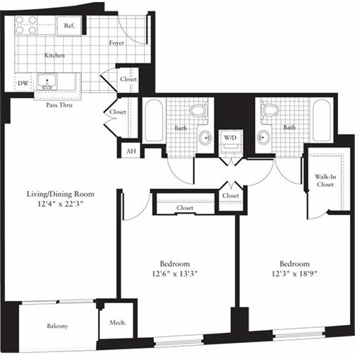 Floor Plan - 2 Bedrooms C
