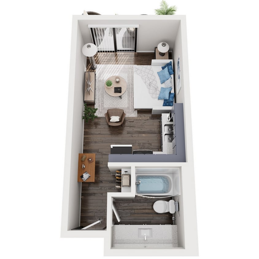 Studio | 1 Bath | 310 sqft - S1