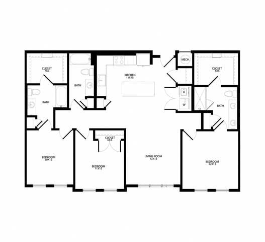 Floor Plan - Three-Bedroom (C1)