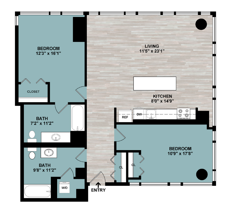 C5 | 2-Bedroom Floorplan - C5