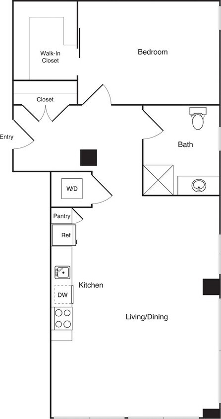 Floor Plan - 1 Bed SW626