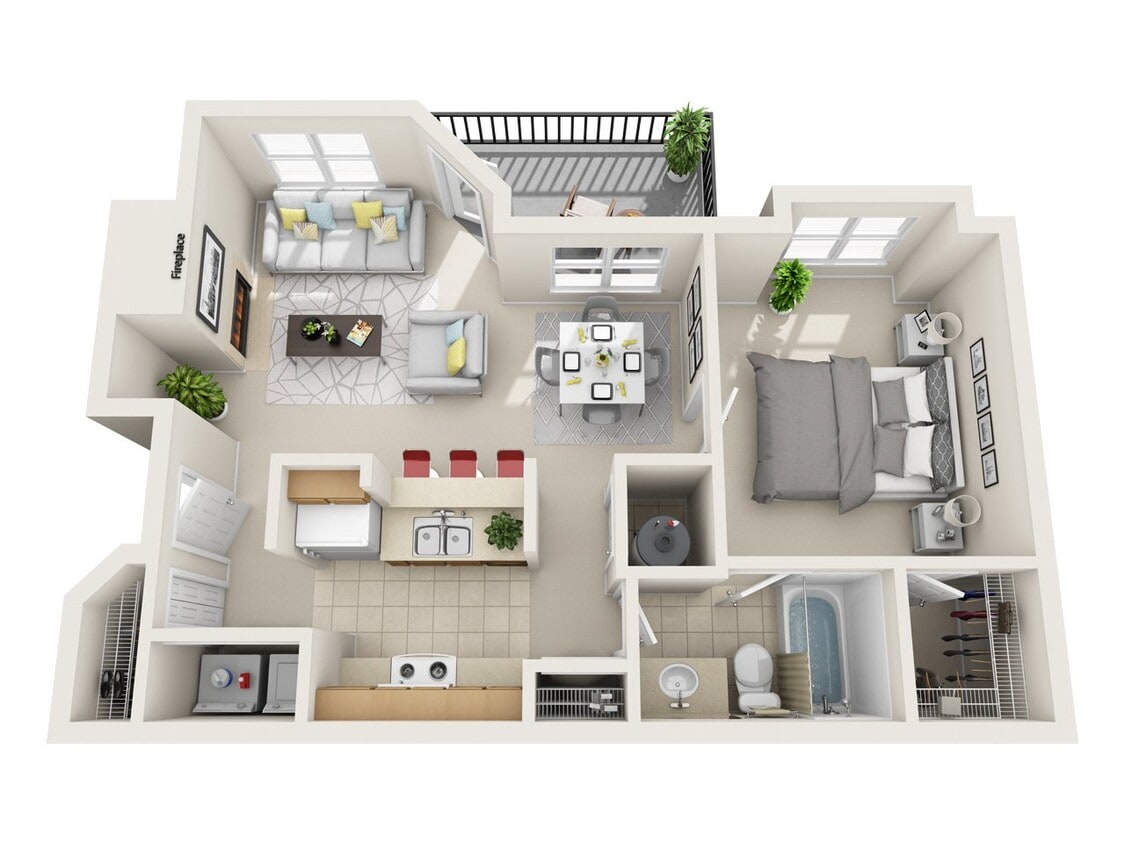 Floor Plan - 1 Bedroom 1 Bathroom (iii)